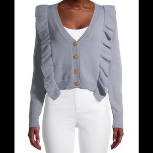Ruffle cardigan crop